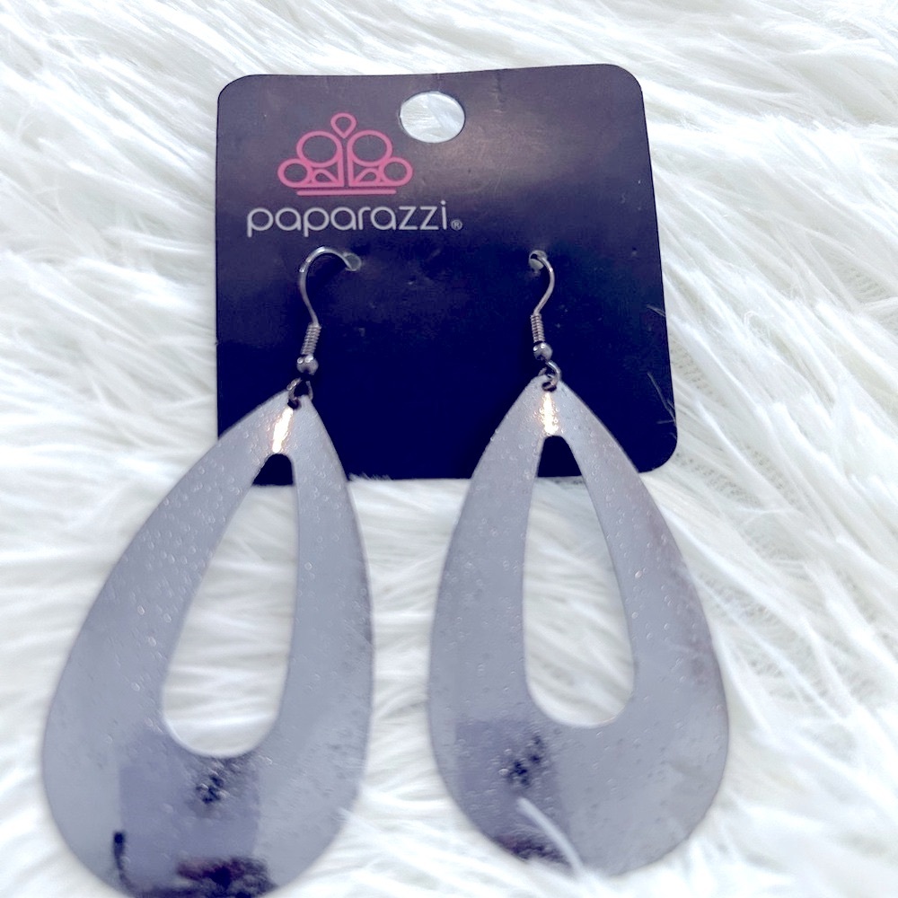Paparazzi Black Statement Teardrop Earrings